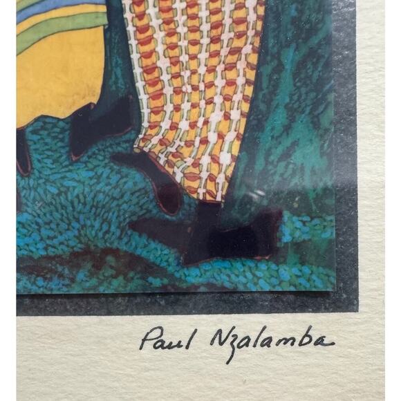 Artist Paul Nzalamba "And the Sun Came" Signed Archival Print Batik Artwork - Picture 3 of 5